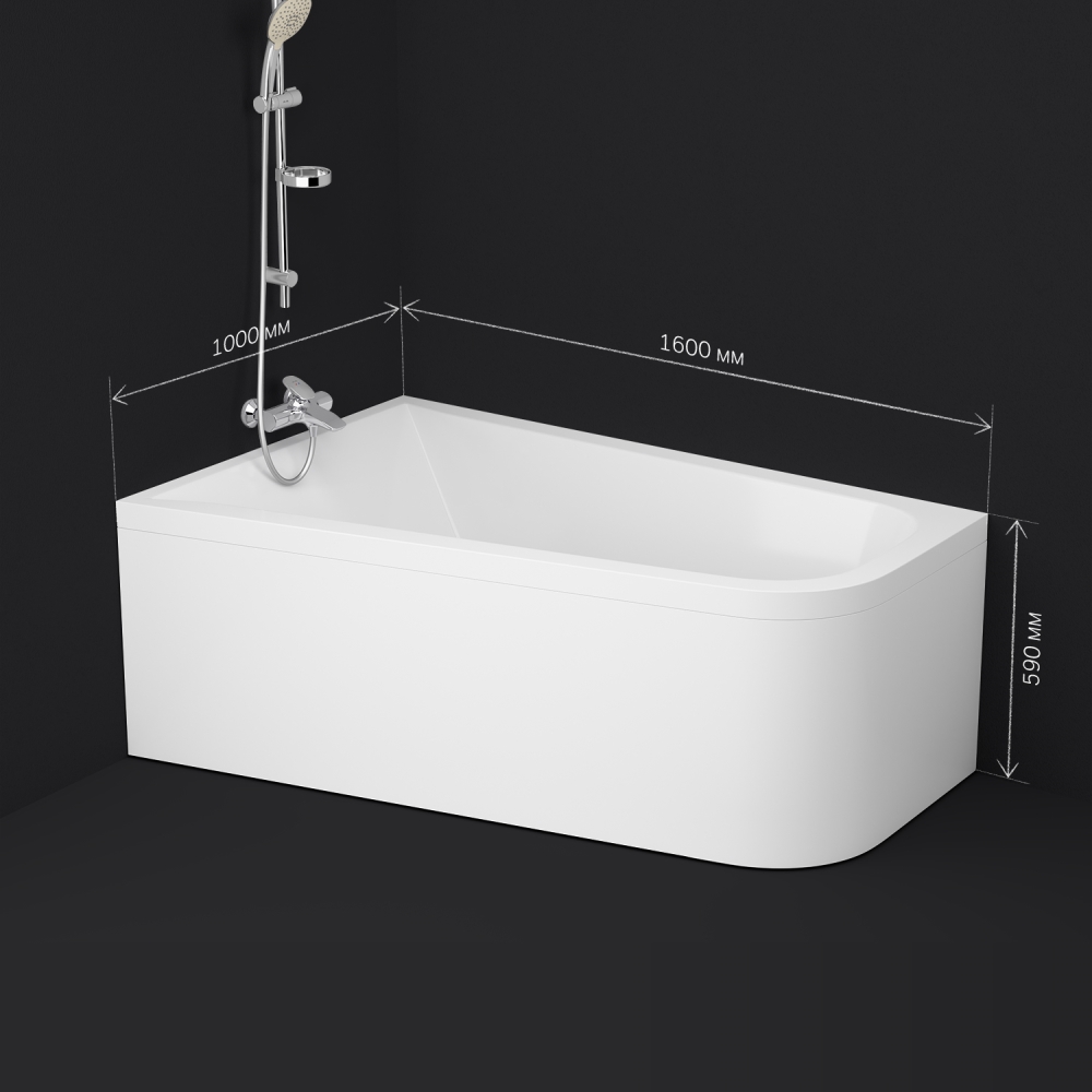 AM.PM W72A-160L100W-A2 Ванна акриловая spirit  ассиметричная 160x100, без слива/перелива, левосторонняя AM.PM W72A-160L100W-A2 Ванна акриловая spirit  ассиметричная 160x100, без слива/перелива, левосторонняя
