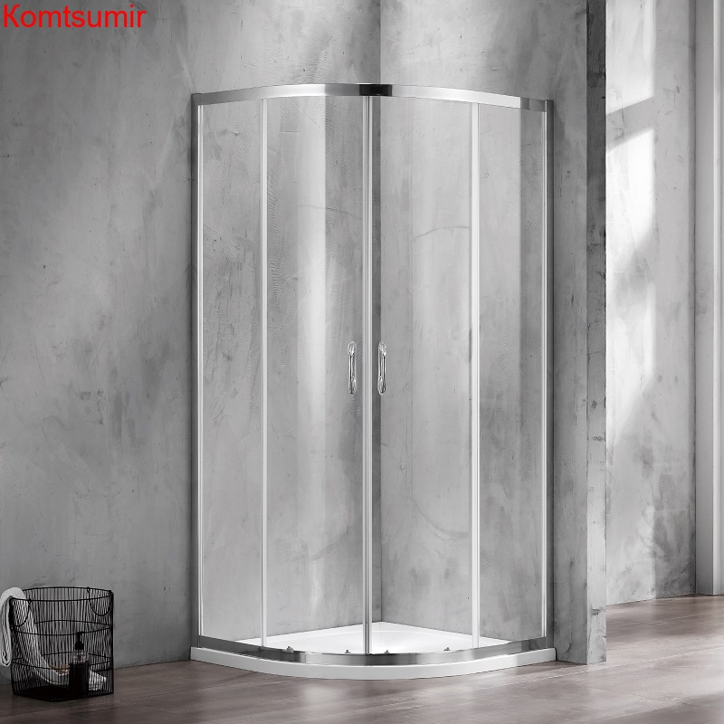 Душевое ограждение Azario MILTON 900*900*2000, БЕЗ ПОДДОНА, полукругл, профиль серебро