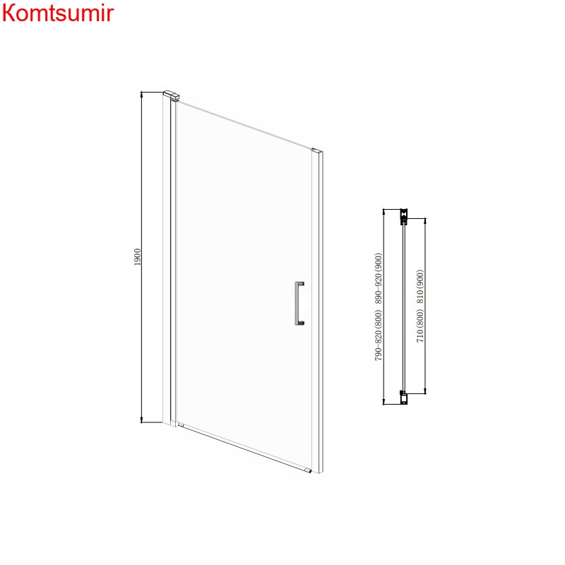 Распашная дверь Azario ALBERTA 800*1900, 6 мм Распашная дверь Azario ALBERTA 800*1900, 6 мм