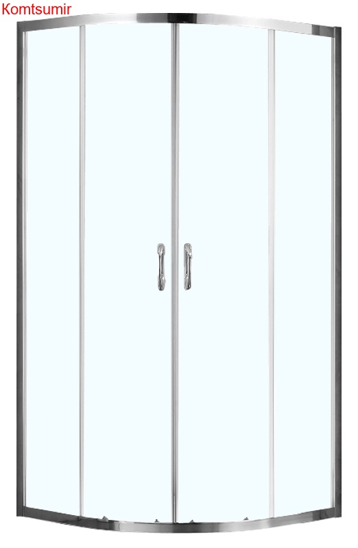 Душевое ограждение Azario MILTON 900*900*2000, БЕЗ ПОДДОНА, полукругл, профиль серебро