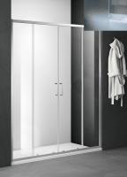 Душевое ограждение SANTREK AQUA Lea- DF-1600-G-Chrome 1600*1850 Прямое стекло Грейп 5мм, профиль Хром