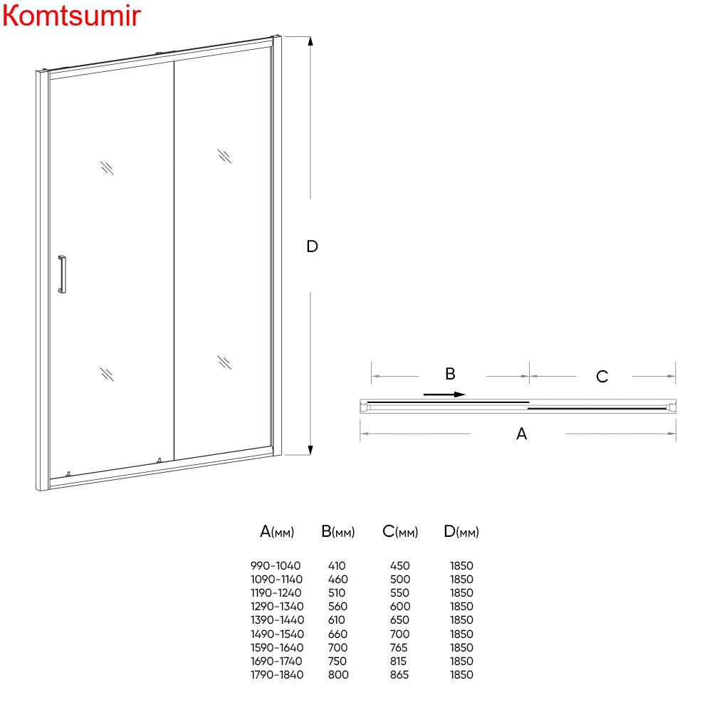Душевая дверь Veconi VN-46 120*185