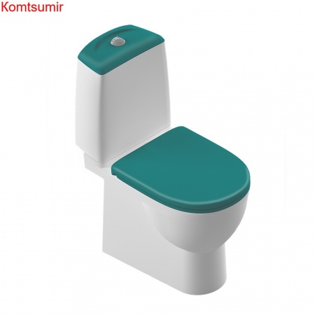 Sanita Luxe Best Унитаз-компакт с бирюзовой крышкой и сиденьем микролифт Sanita Luxe Best Унитаз-компакт с бирюзовой крышкой и сиденьем микролифт