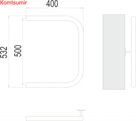 П-обр AISI 32х2 500х400 Полотенцесушитель  TERMINUS П-обр AISI 32х2 500х400 Полотенцесушитель  TERMINUS