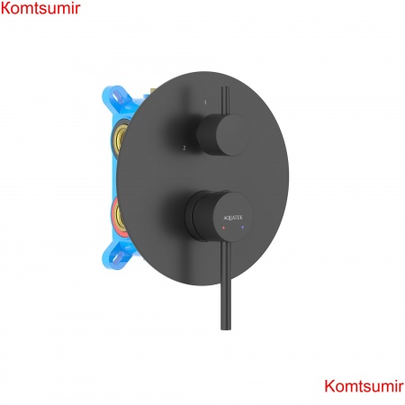 Смеситель для ванны 3 режима (внешняя и скрытая часть) AQUATEK, матовый черный AQ1347MB ЕВРОПА