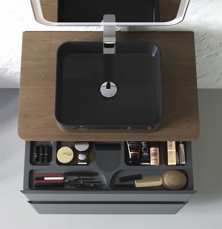 Тумба Morelle 80 напольная Антрацит/Трюфель Тумба Morelle 80 напольная Антрацит/Трюфель