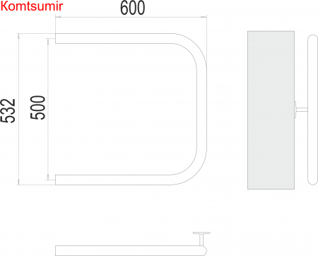 П-обр AISI 32х2 500х600 Полотенцесушитель  TERMINUS П-обр AISI 32х2 500х600 Полотенцесушитель  TERMINUS