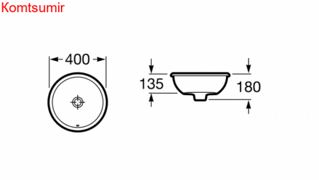Раковина встраиваемая сверху Roca Foro 40х40х18, керамика, цвет Белый (7.3278.7.200.0)