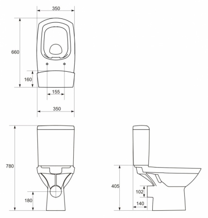 Унитаз-компакт Cersanit Carina new clean on slim lift