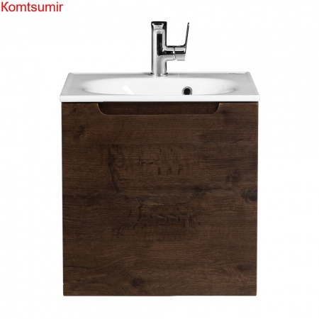 База под раковину подвесная с распашной дверцей и полкой, левосторонняя BelBagno ETNA-500-1A-SO-RW-P-L Rovere Moro