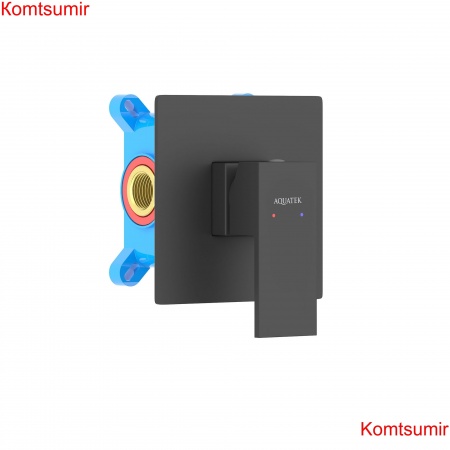 Смеситель для душа (внешняя и скрытая часть) AQUATEK, матовый черный AQ1666MB ЛИБРА