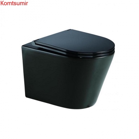 Унитаз подвесной AzarioTeramo 515х355х365 безободковый с сиденьем микролифт, черный матовый (AZ -053E-R-MB) Унитаз подвесной AzarioTeramo 515х355х365 безободковый с сиденьем микролифт, черный матовый (AZ -053E-R-MB)