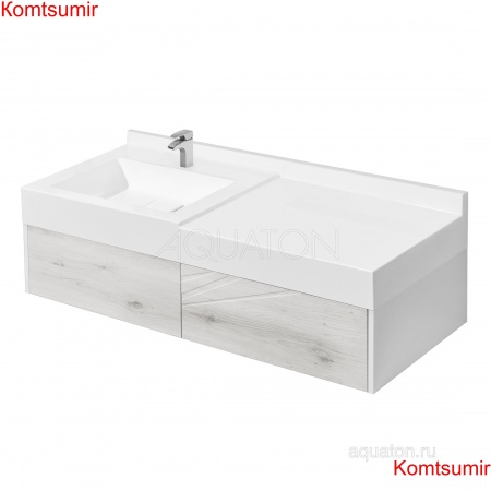 Тумба под раковину AQUATON Сакура 120 подвесная, светлое дерево (1A219701SKW80)