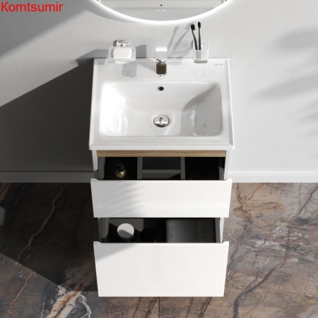 M85AFSX0552WG X-Joy, База под раковину, напольная, 55 см, 2 ящика, белый глянец