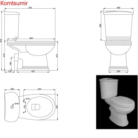 Унитаз-компакт Creo Ceramique MARSEILLE с крышкой микролифт Унитаз-компакт Creo Ceramique MARSEILLE с крышкой микролифт