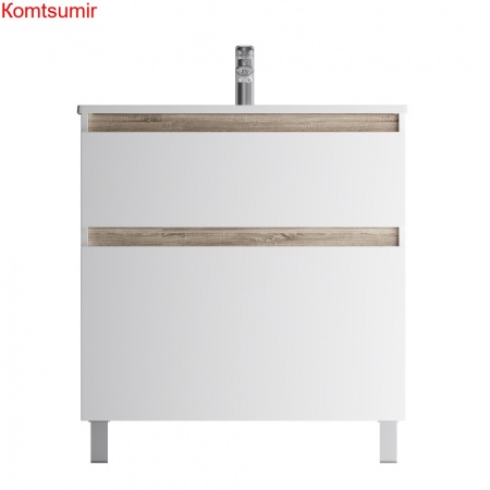 M85AFSX0802WG X-Joy, База под раковину, напольная, 80 см, 2 ящика, белый глянец