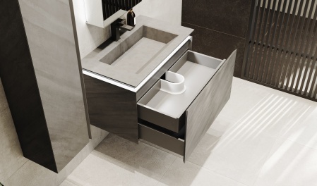 Тумба Incline 80 подвесная, бетон