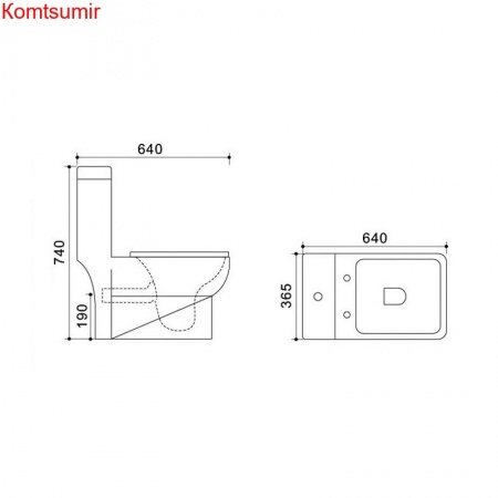Унитаз-моноблок Azario Zeno 640х365х740 ободковый с сиденьем Slim микролифт (AZ-1169)