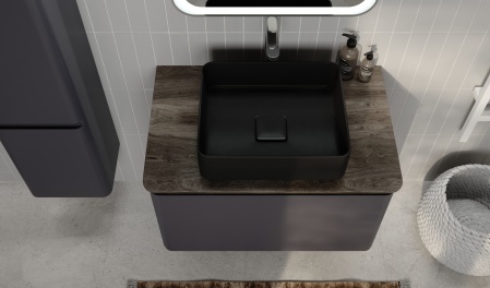 Тумба Morelle 80 подвесная Антрацит/Трюфель