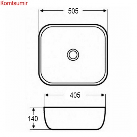 Раковина Azario накладная 505х405х140 белый глянец (AZ-2143 SP)