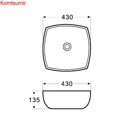 Раковина Azario 430х430х135 накладная, белый (AZ-2076)