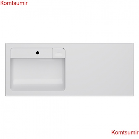 M85AWPL1201WG X-Joy, Раковина над стиральной машиной, литьевой мрамор, левая, 120 см, белый глянец