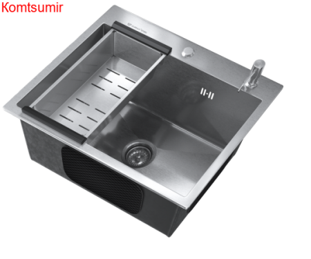 Кухонная мойка ULGRAN Steel 500 x 450 цвет «брашированная сталь»