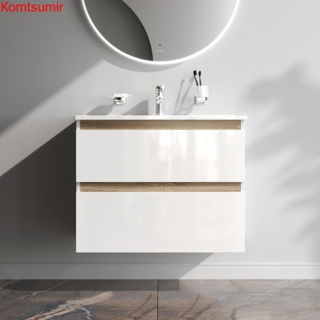 M85AFHX0802WG X-Joy, База под раковину, подвесная, 80 см, 2 ящика, белый глянец