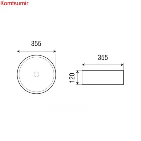 Раковина Azario, 355*355*120 мм., накладная, белая (AZ-3134)
