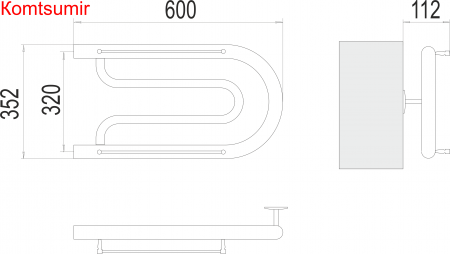 Фокстрот БШ 320х600 Полотенцесушитель  TERMINUS
