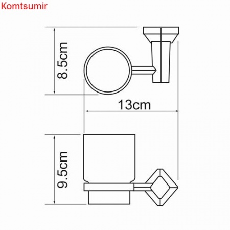 WasserKRAFT Aller K-1128C Подстаканник одинарный
