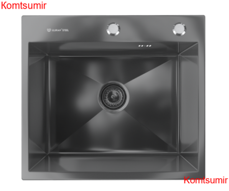Кухонная мойка ULGRAN Steel 600 x 450 цвет «черная брашированная сталь» Кухонная мойка ULGRAN Steel 600 x 450 цвет «черная брашированная сталь»