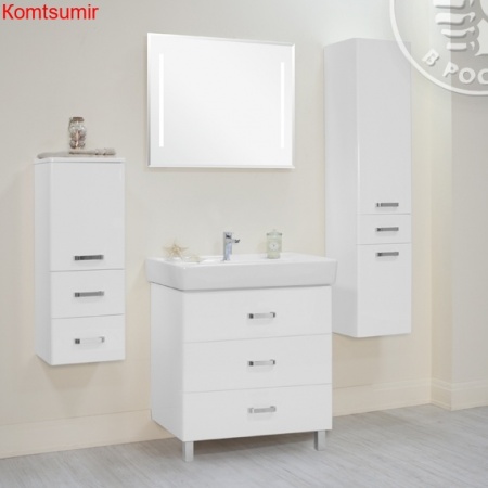 Тумба под раковину AQUATON Америна 80 М напольная, белая (1A169101AM010)