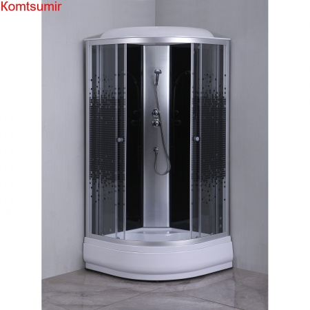 Душевая кабина Loranto 100х100х215 поддон 25см, мозаичный узор, прозрачное стекло 4мм, профиль хром (CS661025K100)