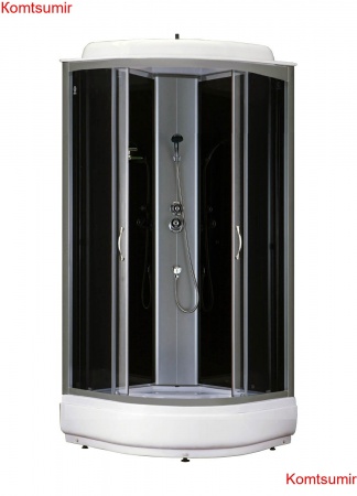 Душевая кабина LORANTO CS-6610-25 G 100х100х215 прозрачное стекло 4мм, поддон 25 см, черная