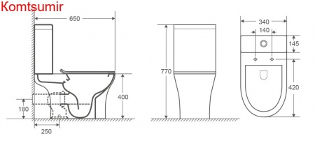 Унитаз напольный Azario FRETTA ROUND 650х340х770 безободковый с бачком и сиденьем микролифт (AZ-1217A) Унитаз напольный Azario FRETTA ROUND 650х340х770 безободковый с бачком и сиденьем микролифт (AZ-1217A)