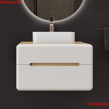 Тумба Solare 80 подвесная Дуб Мавелла голд/Белый