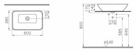 Раковина VitrA Geo 4425B003 накладная