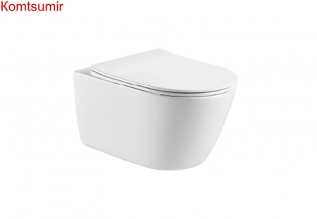 Унитаз подвесной безободковый AQUATEK ОБЕРОН AQ1363W-00 533*360*344 мм, горизонтальный выпуск, тонкое сиденье с механизмом плавного закрывания, крепеж Унитаз подвесной безободковый AQUATEK ОБЕРОН AQ1363W-00 533*360*344 мм, горизонтальный выпуск, тонкое сиденье с механизмом плавного закрывания, крепеж