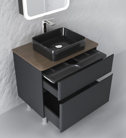 Тумба Morelle 80 напольная Антрацит/Трюфель Тумба Morelle 80 напольная Антрацит/Трюфель