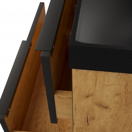 Тумба Fostero 60 подвесная Дуб Крафт золотой с раковиной