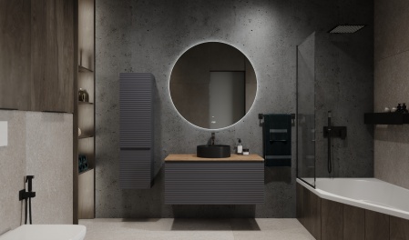 Тумба Cossety 100 подвесная Антрацит/Дуб Крафт золотой