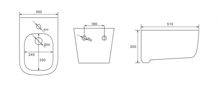Биде подвесное AQUATEK ДИВА AQ1012-00, 510*350*320 мм, цвет белый Биде подвесное AQUATEK ДИВА AQ1012-00, 510*350*320 мм, цвет белый