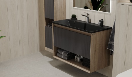 Тумба Tossony 90 подвесная Дуб Самдал/Антрацит