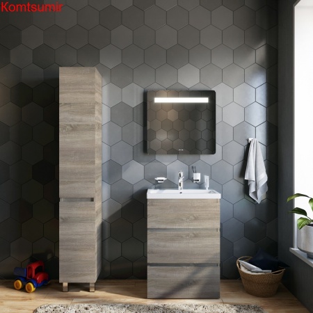 M91FSX0602OF GEM S, База под раковину, напольная, 60 см, 3 ящика, светлый дуб