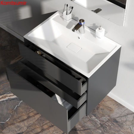 M50AFHX0803GM Inspire V2.0, База под раковину, подвесная, 80 см, 3 ящика, push-to-open, графит матов