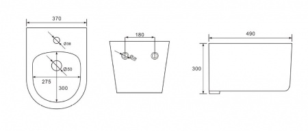 Биде подвесное AQUATEK МИЯ AQ1004-MB, 490*370*300 мм, цвет черный матовый Биде подвесное AQUATEK МИЯ AQ1004-MB, 490*370*300 мм, цвет черный матовый