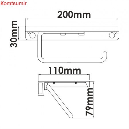 WasserKRAFT K-1425 Держатель туалетной бумаги с полочкой для телефона
