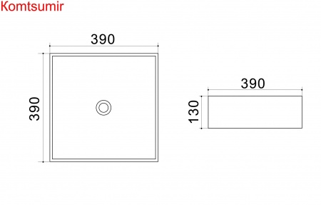 Раковина Azario 39х39х13 накладная, белая (AZ41120)