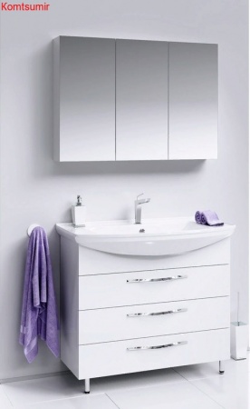 Тумба с раковиной Aqwella Allegro 105 с 3 ящиками